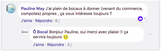 Exemple de modération des commentaires sur Facebook